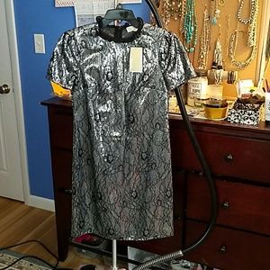 Michael Kors NWT silver and black dress